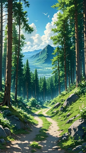 Lush Forest Trail to Mountain Valley View