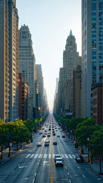 뉴욕 도심의 아침 풍경