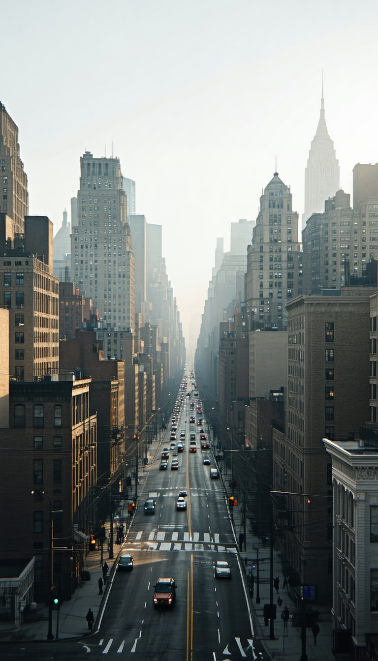 뉴욕 맨해튼 거리 풍경, 뉴욕, 맨해튼, 도시, 빌딩, 건물, 도로