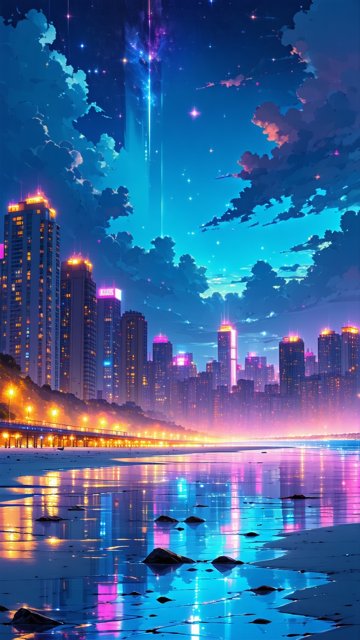 밤하늘 도시의 아름다운 야경