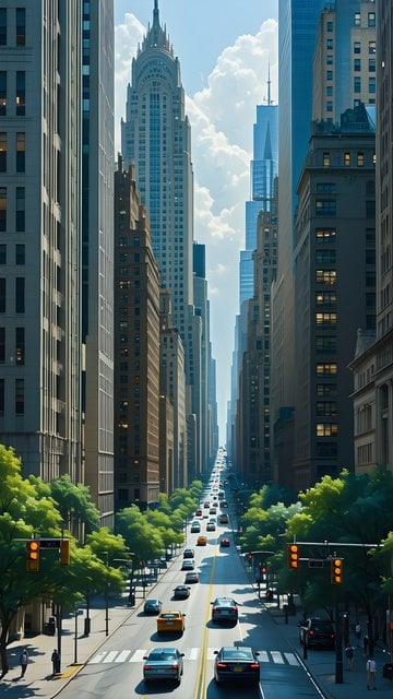 New York City Street Perspective Wallpaper