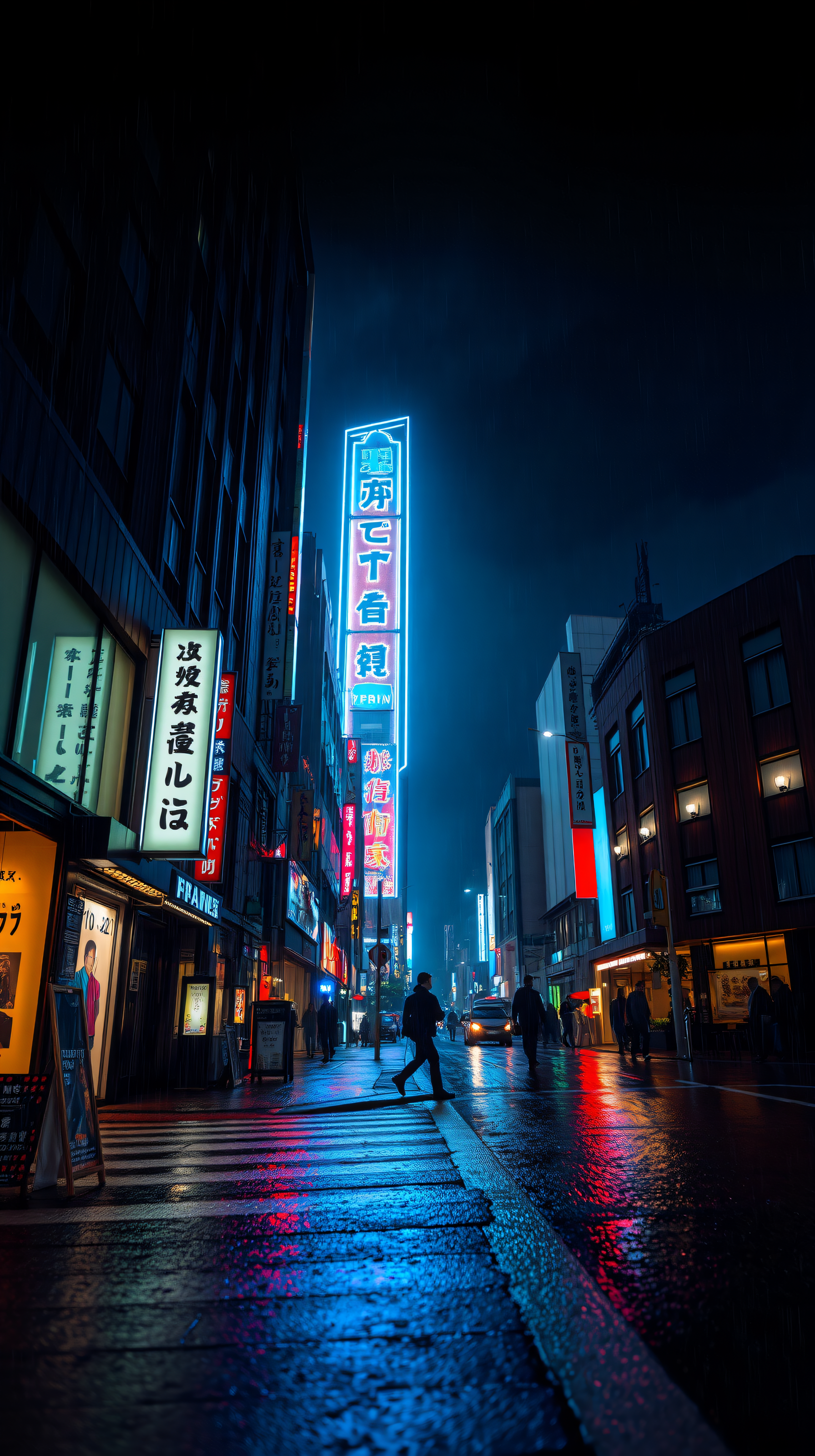 Rainy Tokyo Night: Neon City Street Wallpaper, tokyo, night city, neon lights, rainy street, cyberpunk, urban