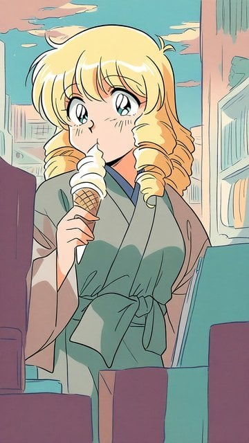Anime Girl Eating Ice Cream Wallpaper