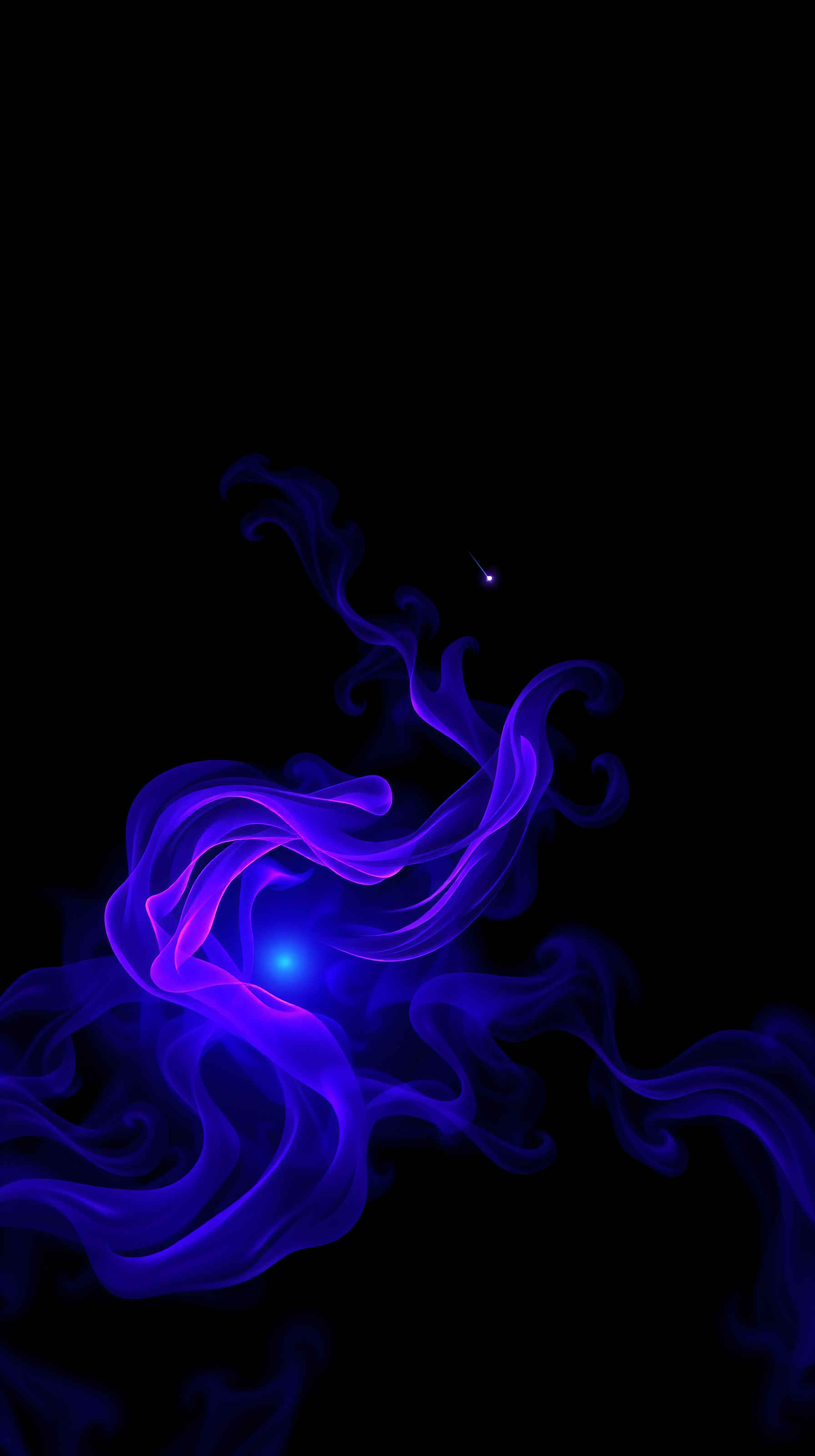 Glowing Blue Purple Abstract Smoke Flow Wallpaper, abstract, smoke, glowing, blue, purple, violet