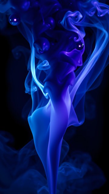 Dynamic Neon Smoke and Glowing Spheres