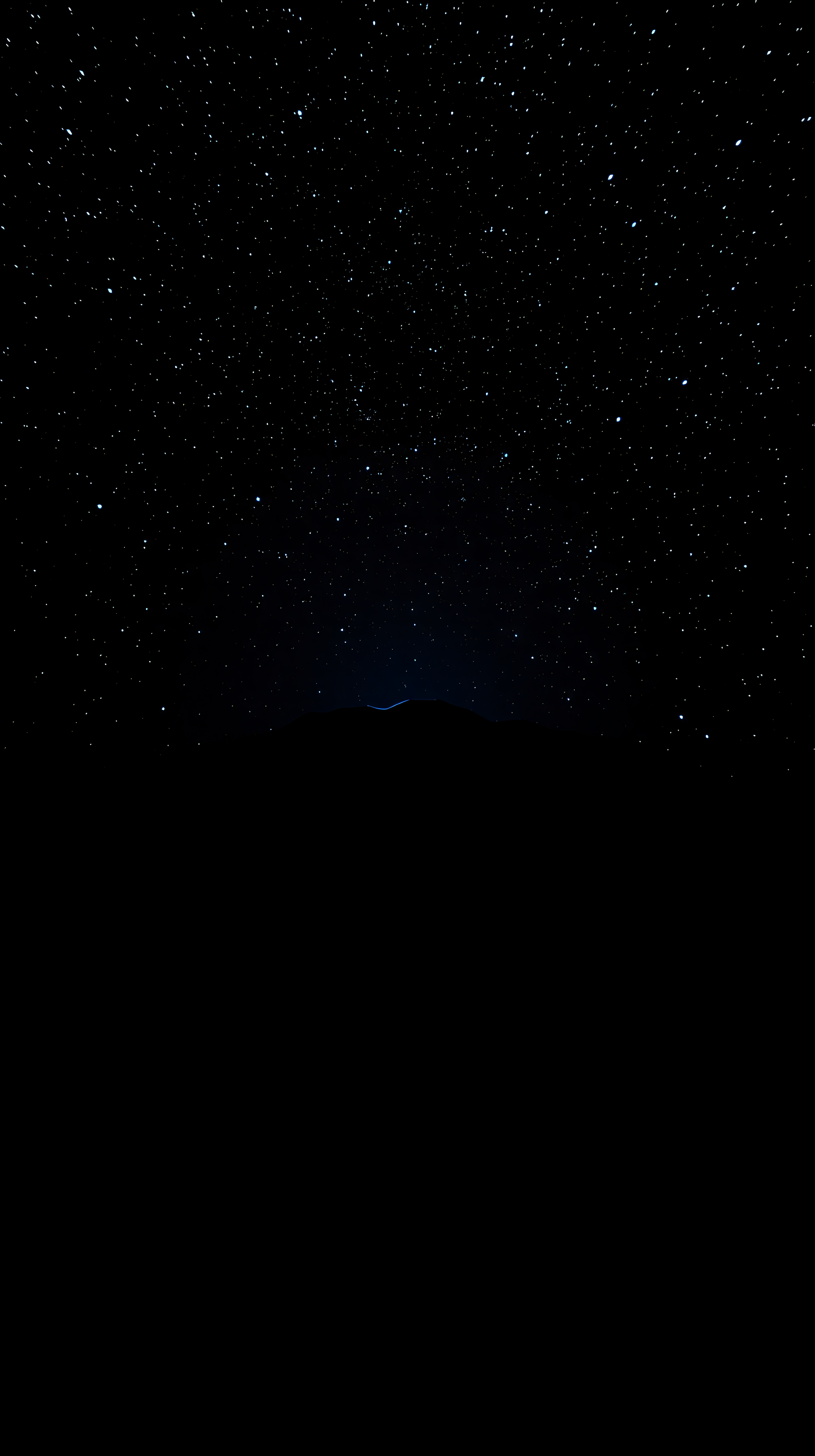 Minimal Starry Night Sky Over Distant Hills, starry sky, night, minimal, space, landscape, mountains