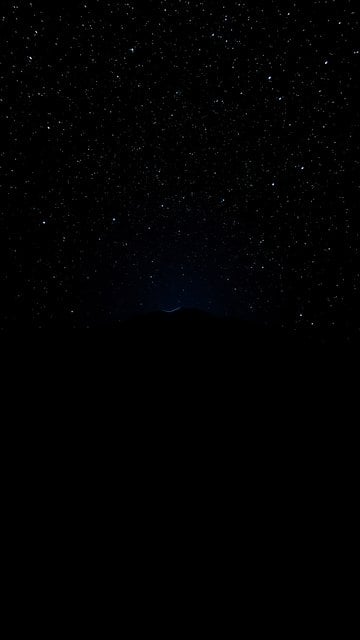 Minimal Starry Night Sky Over Distant Hills