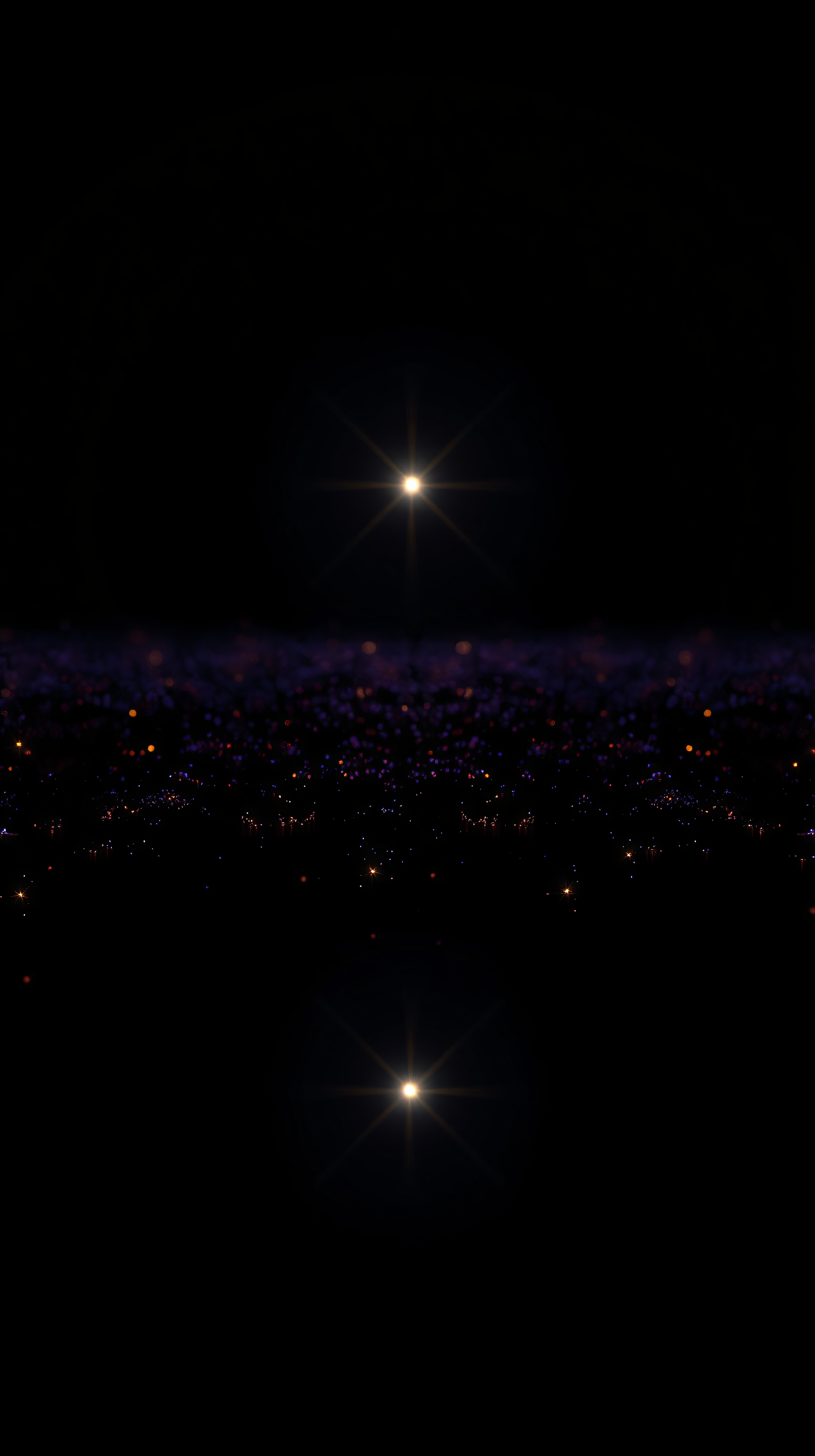 Dark Cosmic Sparkle Reflection Phone Wallpaper, dark, space, cosmic, sparkle, glitter, bokeh