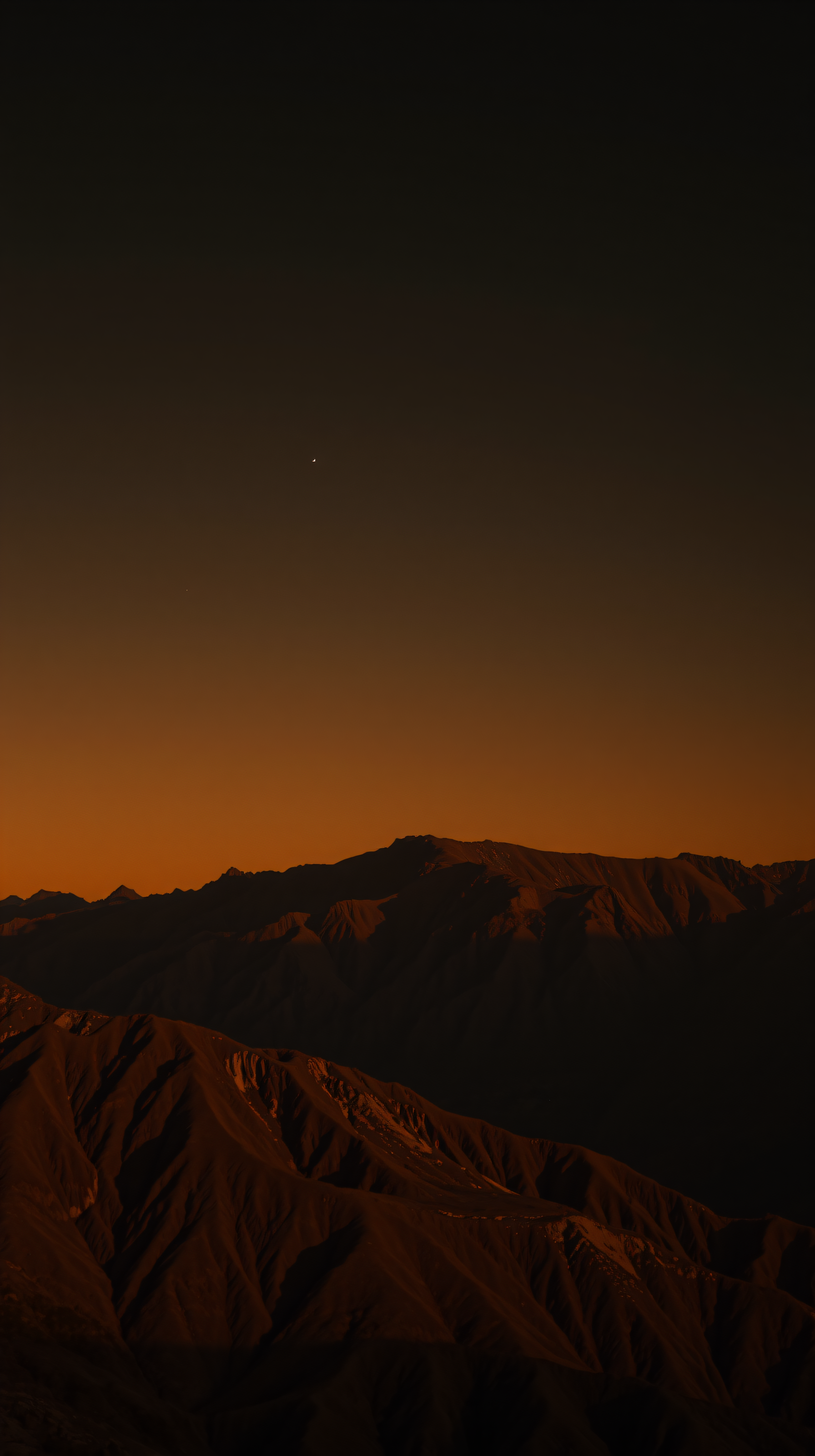 Dramatic Sunset Mountain Range Night Sky Wallpaper, sunset mountains, night sky, dark landscape, burnt orange, nature wallpaper, iphone background