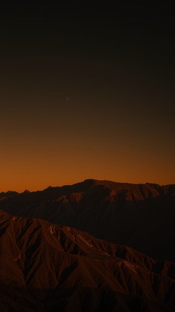 Dramatic Sunset Mountain Range Night Sky Wallpaper