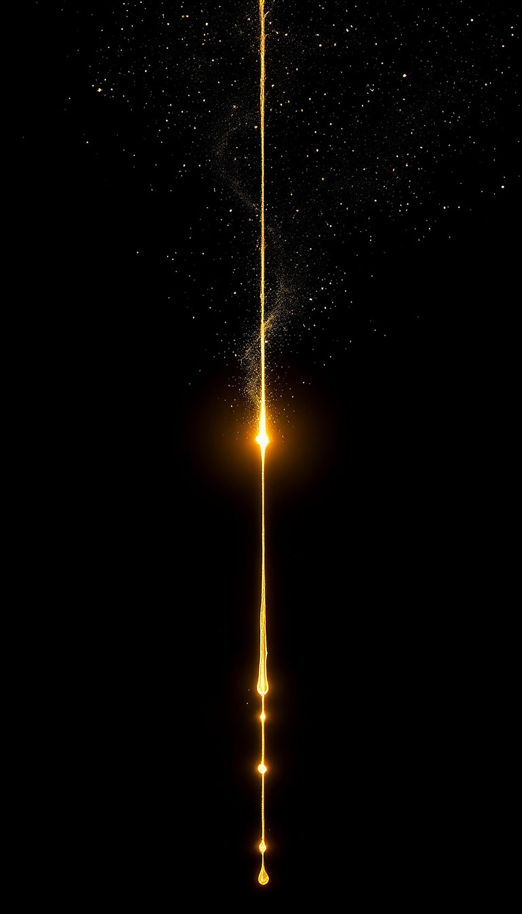 Golden Light Stream on Dark Background, golden light, abstract, dark background, shimmering, elegant, minimalist