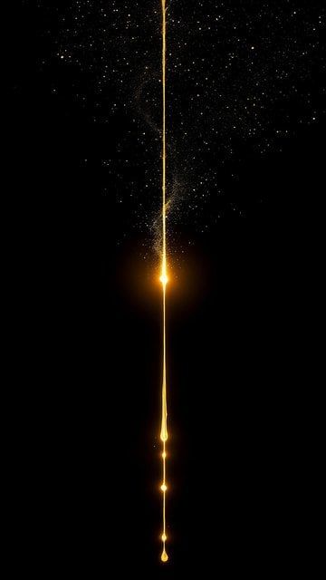 Golden Light Stream on Dark Background