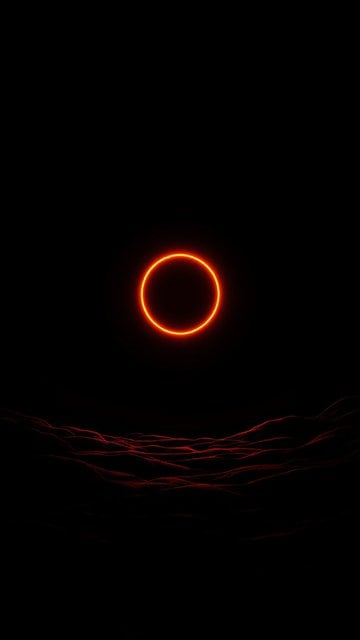 Neon Orange Ring on Dark Desert Night