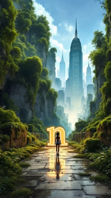 Urban Jungle Path to Glowing 'n' Cityscape
