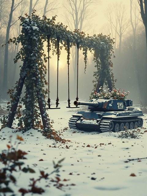Winter Forest Peace: Tank & Swing