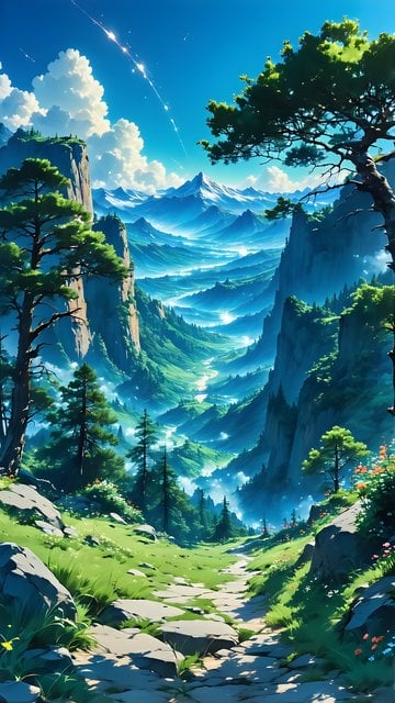 Fantasy Misty Mountain Valley Path Wallpaper