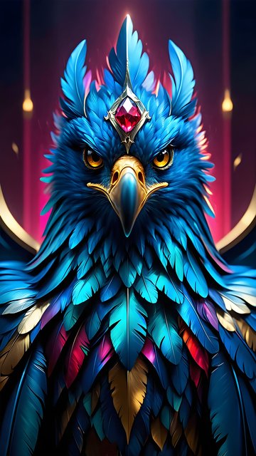 Majestic Blue Phoenix Fantasy Art Wallpaper