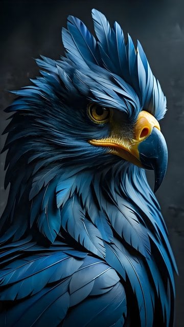 Majestic Blue Eagle Portrait Phone Wallpaper 9:16