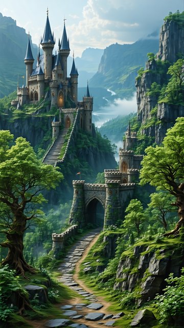 산 위의 중세 시대 성