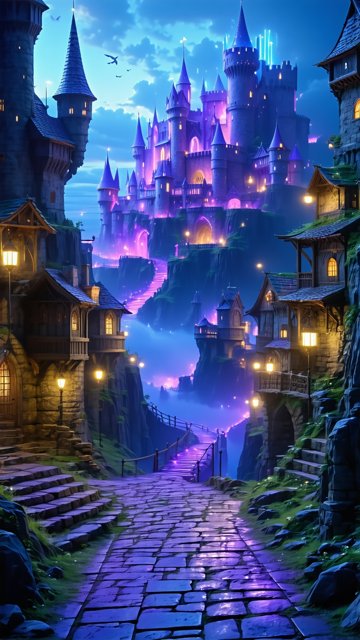 밤의 마법 성과 마을