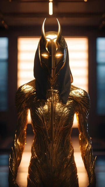 Mysterious Golden Horned Warrior Wallpaper