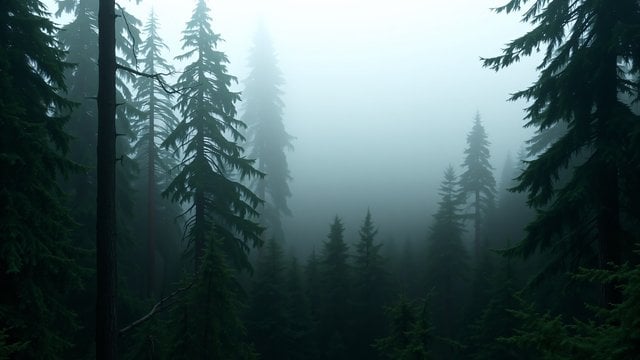Misty Pine Forest Serenity Phone Wallpaper
