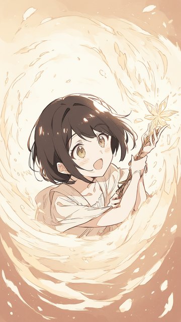 Anime Girl Holding Crystal Star Wand Wallpaper