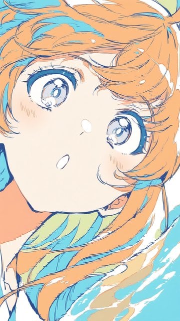 Anime Girl Close-Up Bright Eyes Wallpaper