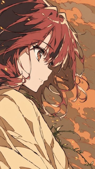 Anime Girl Sunset Clouds Aesthetic Wallpaper