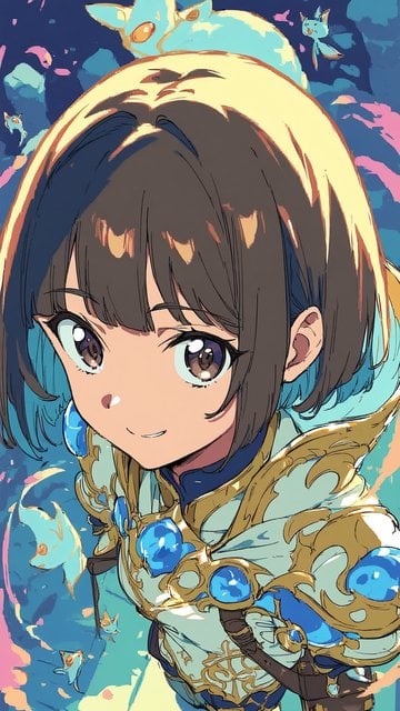 Anime Girl Fantasy Explorer with Magical Creatures