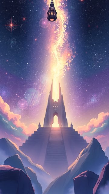 Celestial Cathedral Ascent Wallpaper