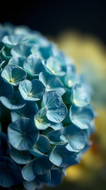 Vibrant Teal Hydrangea Bloom Macro Wallpaper
