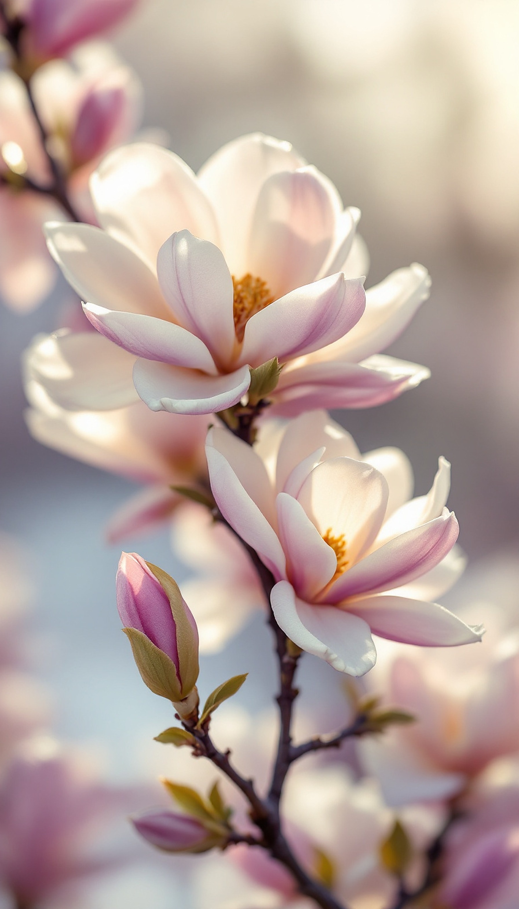 Soft Pink Magnolia Blossoms Macro Wallpaper, magnolia, pink flower, blossom, spring, floral, pastel