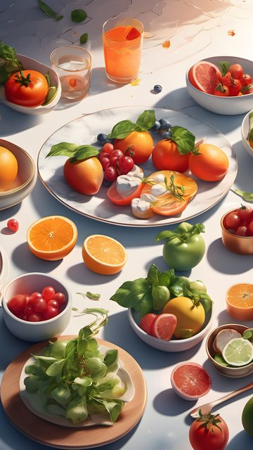 Vibrant Healthy Fresh Produce Table Sunrise