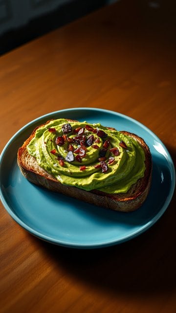 Vibrant Avocado Toast on Teal Plate Wallpaper