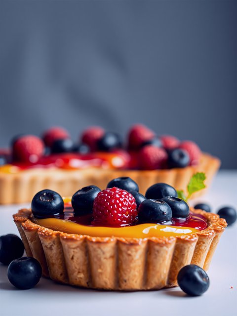 Fresh Berry Fruit Tarts Wallpaper