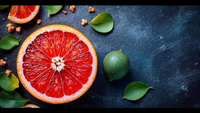 Vibrant Blood Orange & Lime on Dark Slate
