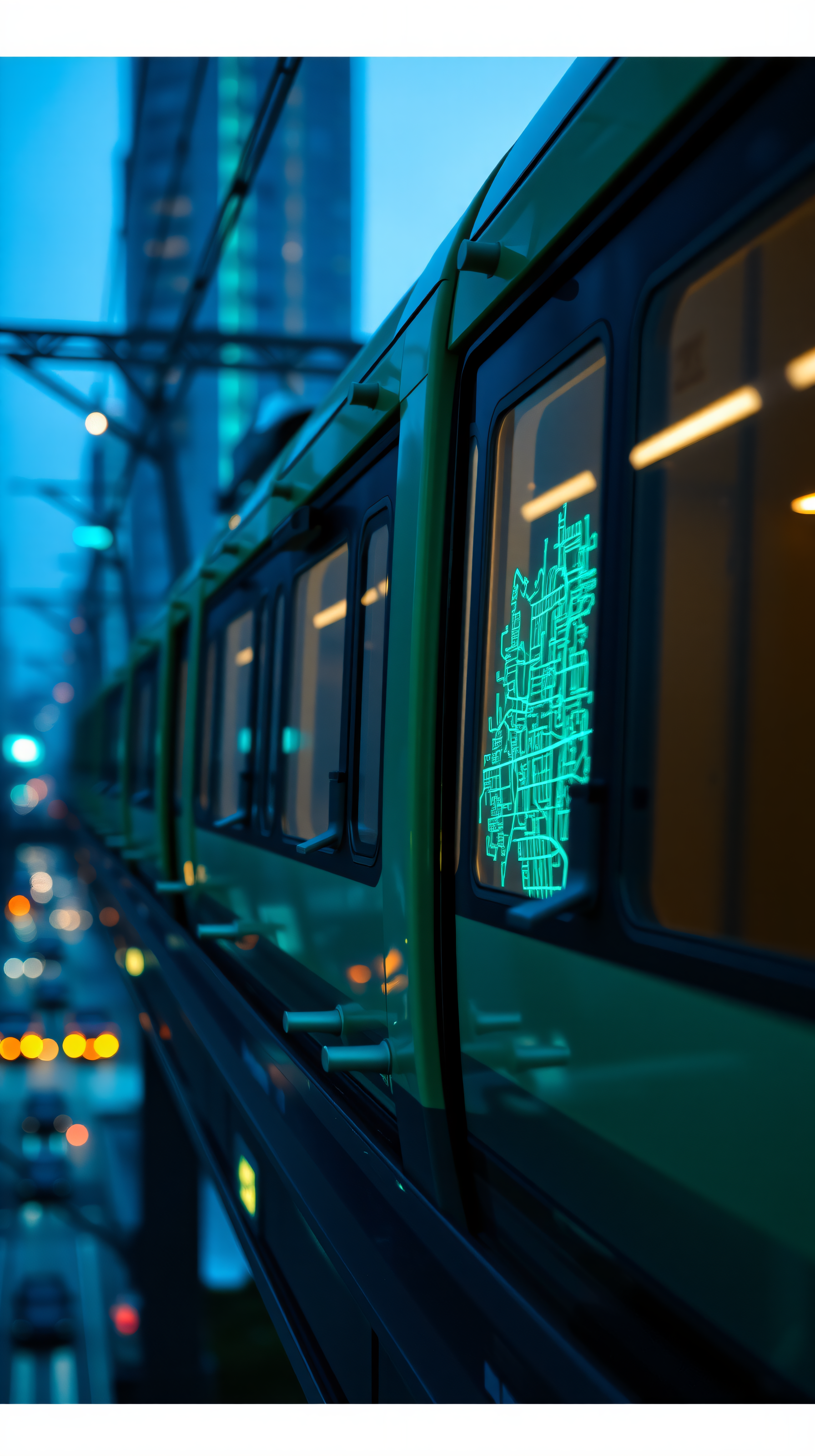 Cyberpunk City Train at Night Wallpaper, cyberpunk, futuristic, cityscape, train, monorail, neon
