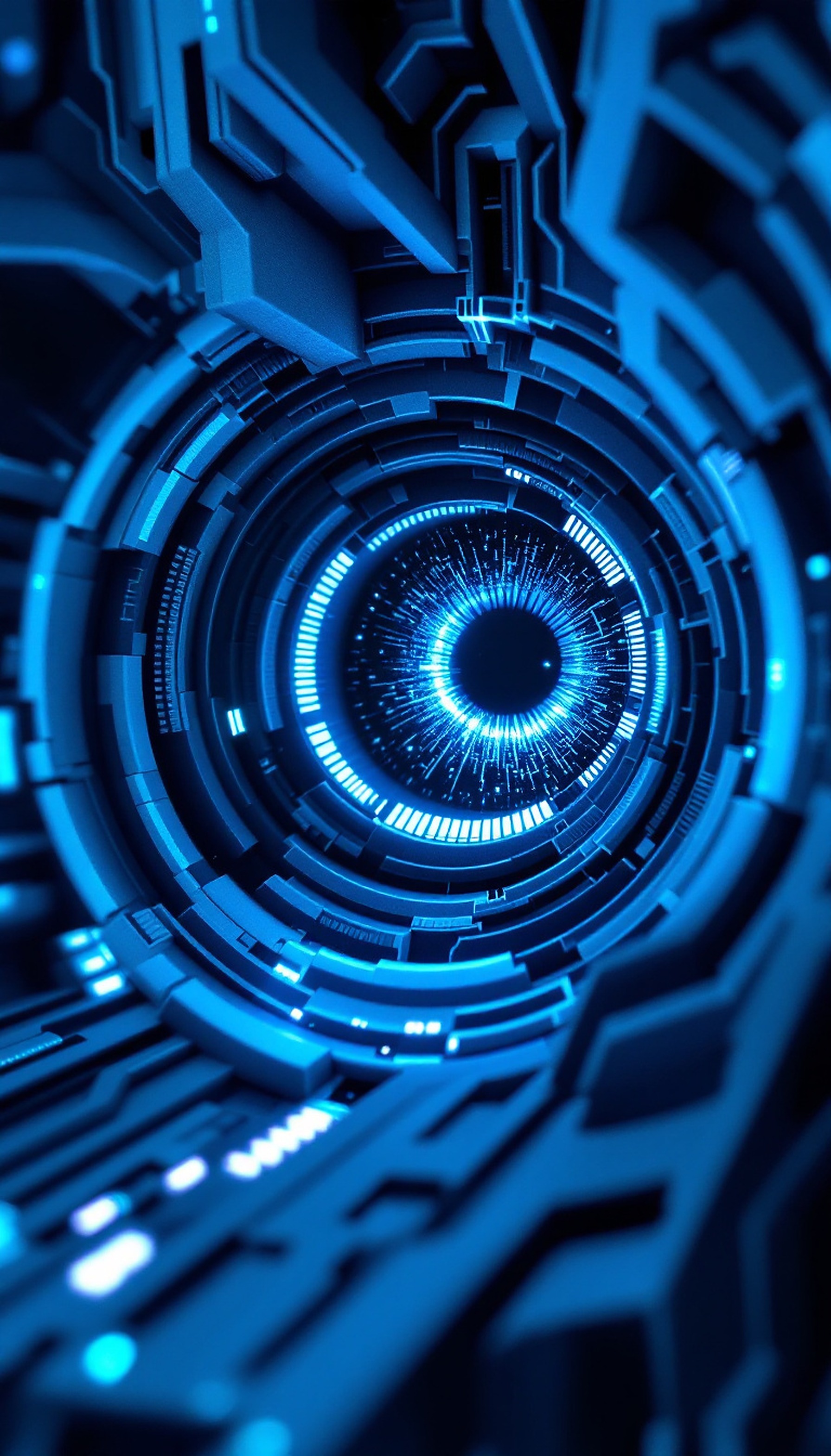 Cybernetic Eye Abstract Blue Technology Wallpaper, cybernetic eye, futuristic, technology, abstract, blue, digital art