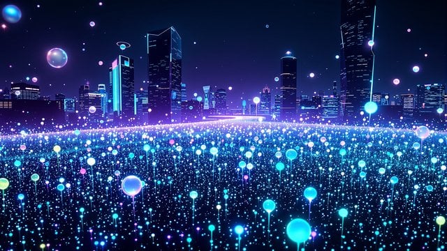 Cyberpunk Cityscape Glow Wallpaper