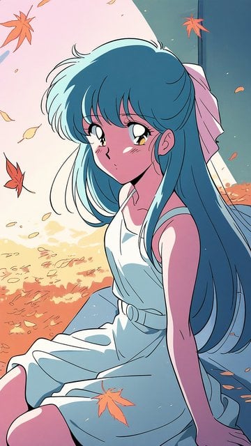 Anime Girl Autumn Leaves Aesthetic Wallpaper