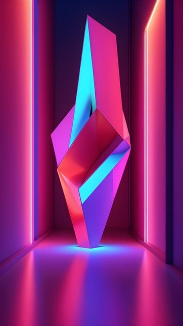 Neon Geometric Abstract Art Wallpaper