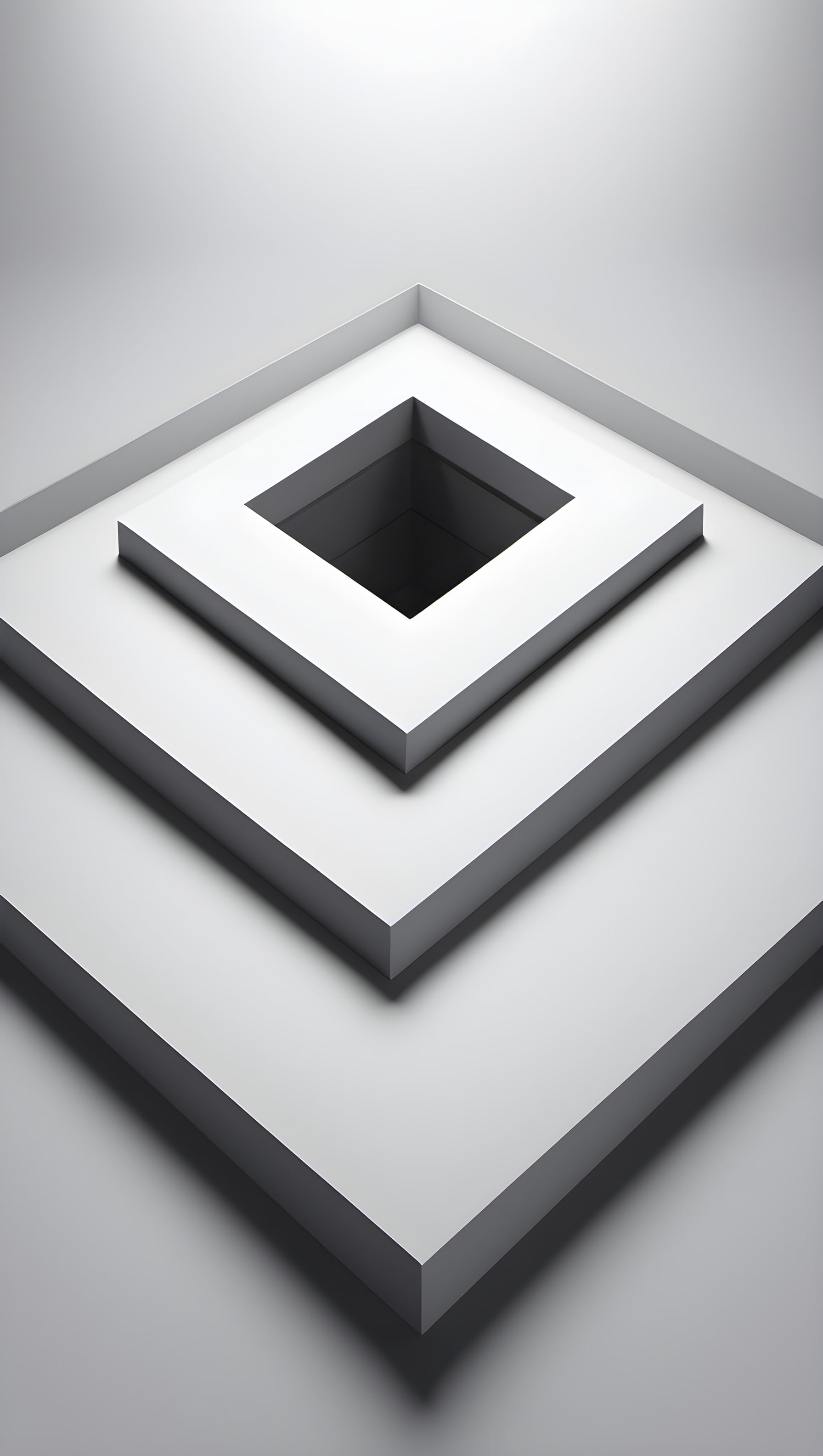 Minimalist 3D Geometric Squares Abstract Wallpaper, geometric, abstract, minimalist, 3d render, monochrome, white