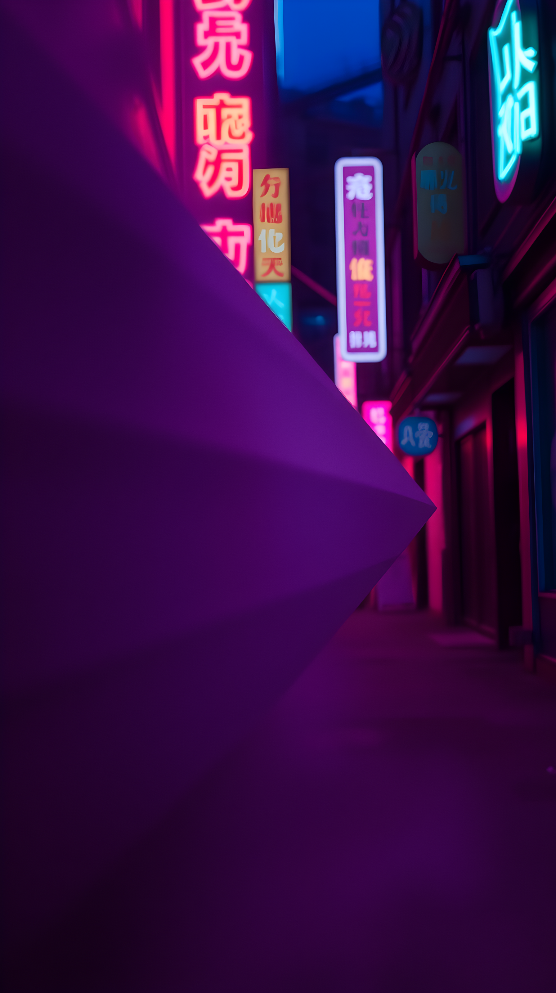 Cyberpunk Neon Street Night Aesthetic Wallpaper, cyberpunk, neon lights, purple, pink, futuristic, city night