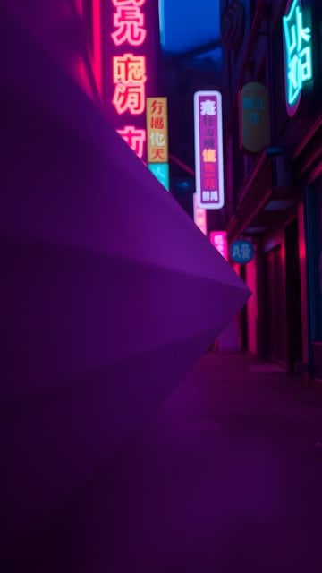 Cyberpunk Neon Street Night Aesthetic Wallpaper