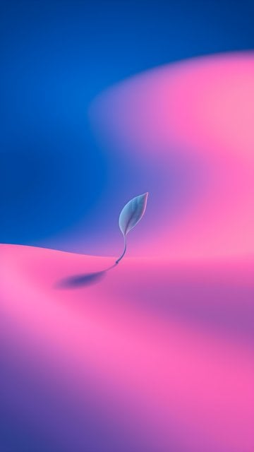 Dreamy Gradient Leaf Wallpaper Pink Blue Aesthetic