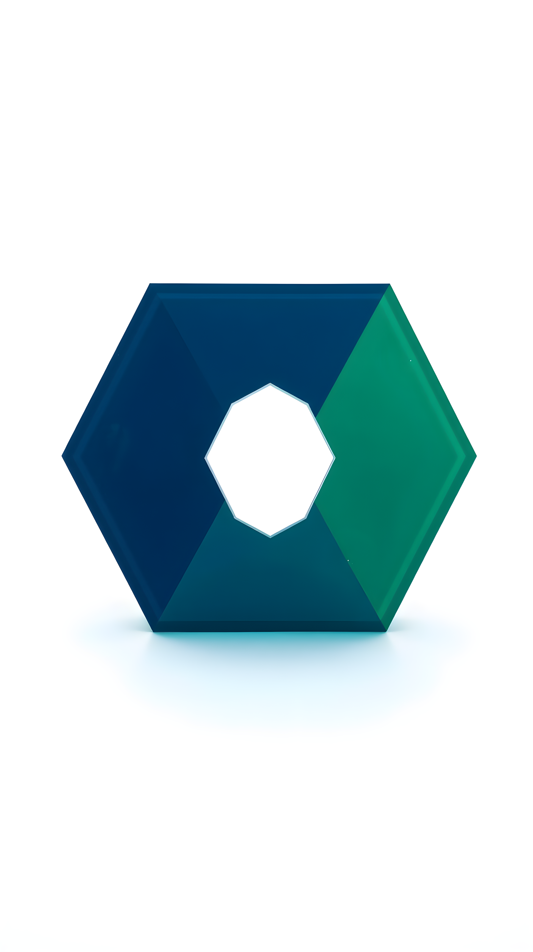 Abstract Hexagon 3D Render Blue Green Minimal Wallpaper, abstract, geometric, hexagon, 3d render, blue, green