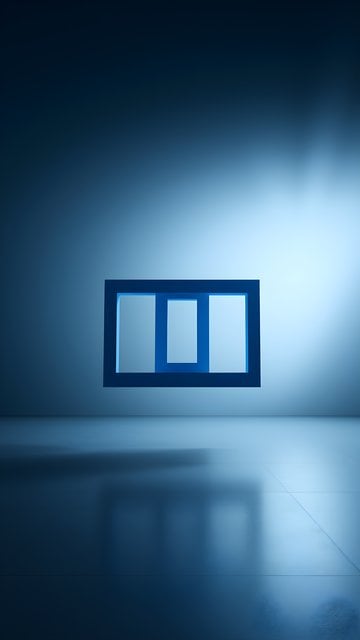 Minimalist Blue Neon Frame 3D Abstract Wallpaper