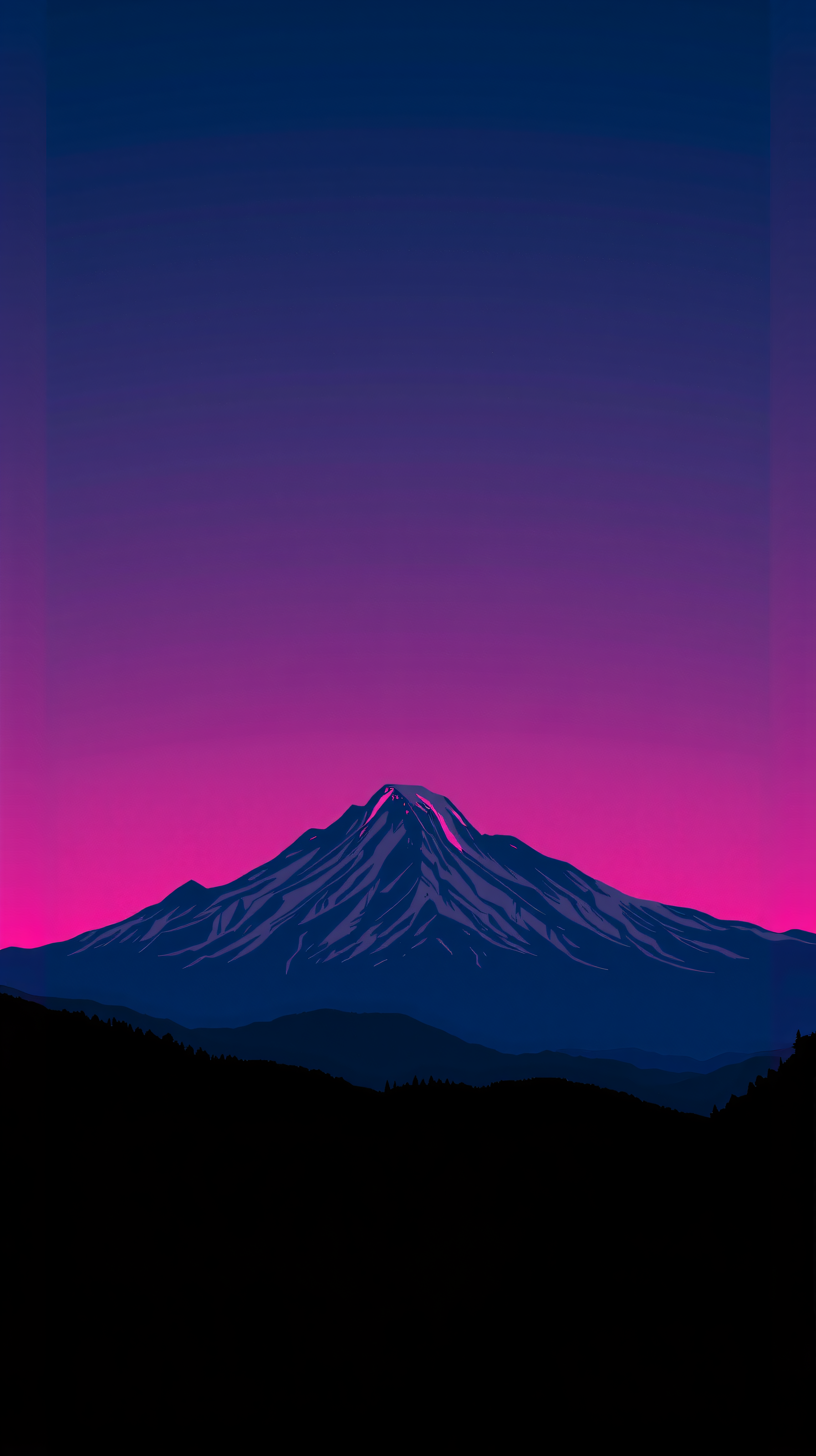 Synthwave Mountain Peak Gradient Wallpaper, synthwave, retrowave, mountain, minimalist, gradient, magenta