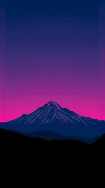 Synthwave Mountain Peak Gradient Wallpaper